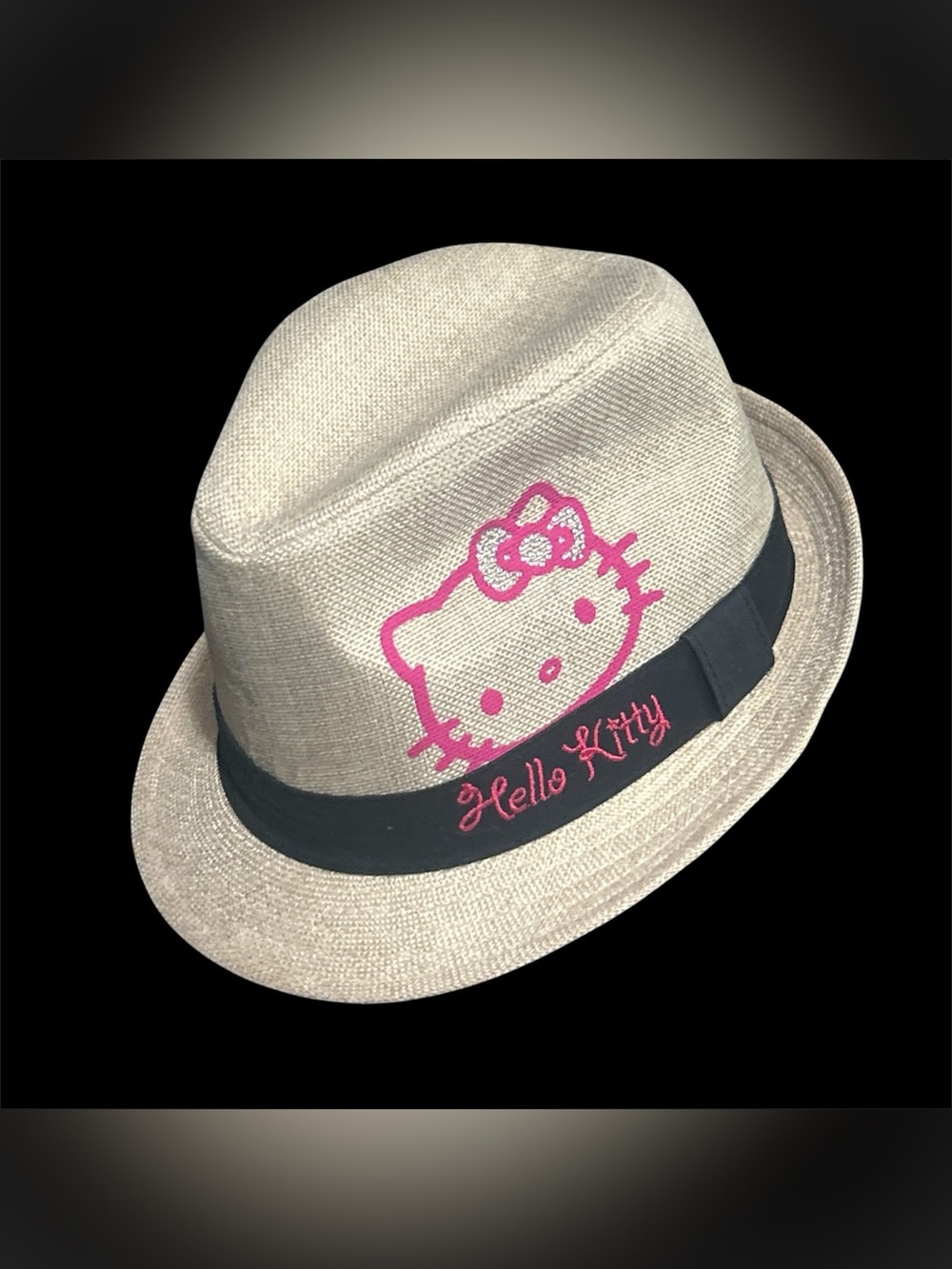 Hello Kitty Straw Fedora Hat